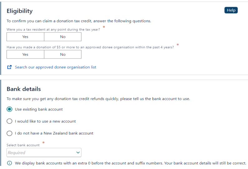 Step 3: Accessing the receipt portal inside your myIR account summary